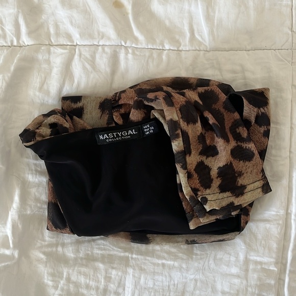 Nasty Gal 🐆 Sheer Long Sleeve Leopard cult top ⚡️ - Picture 7 of 7